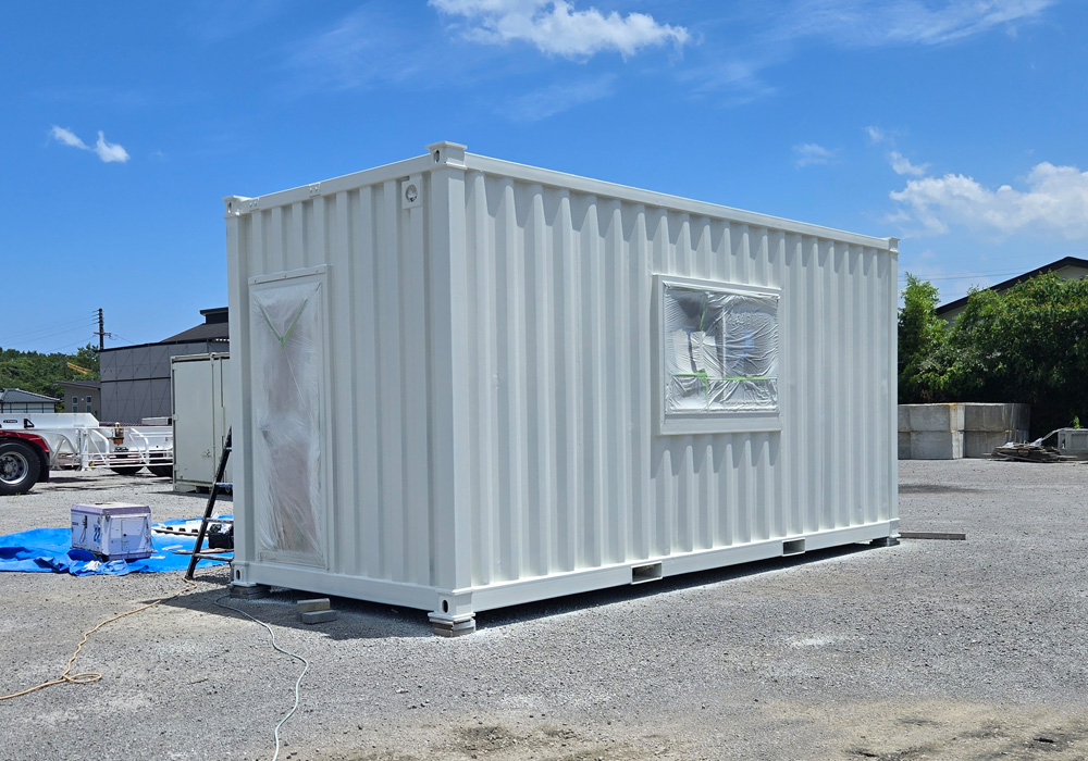 コンテナ設置支援の様子